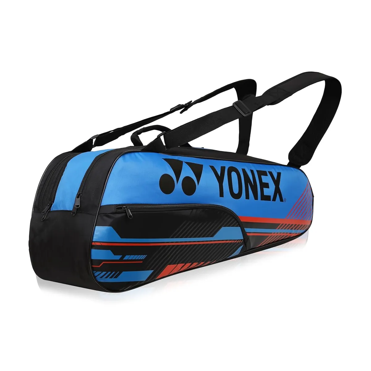 Yonex ACE2 BT6 Badminton Racquet Bag Thermal Lined 6 Racket Anti-Theft Jet Black/Pacific Coast