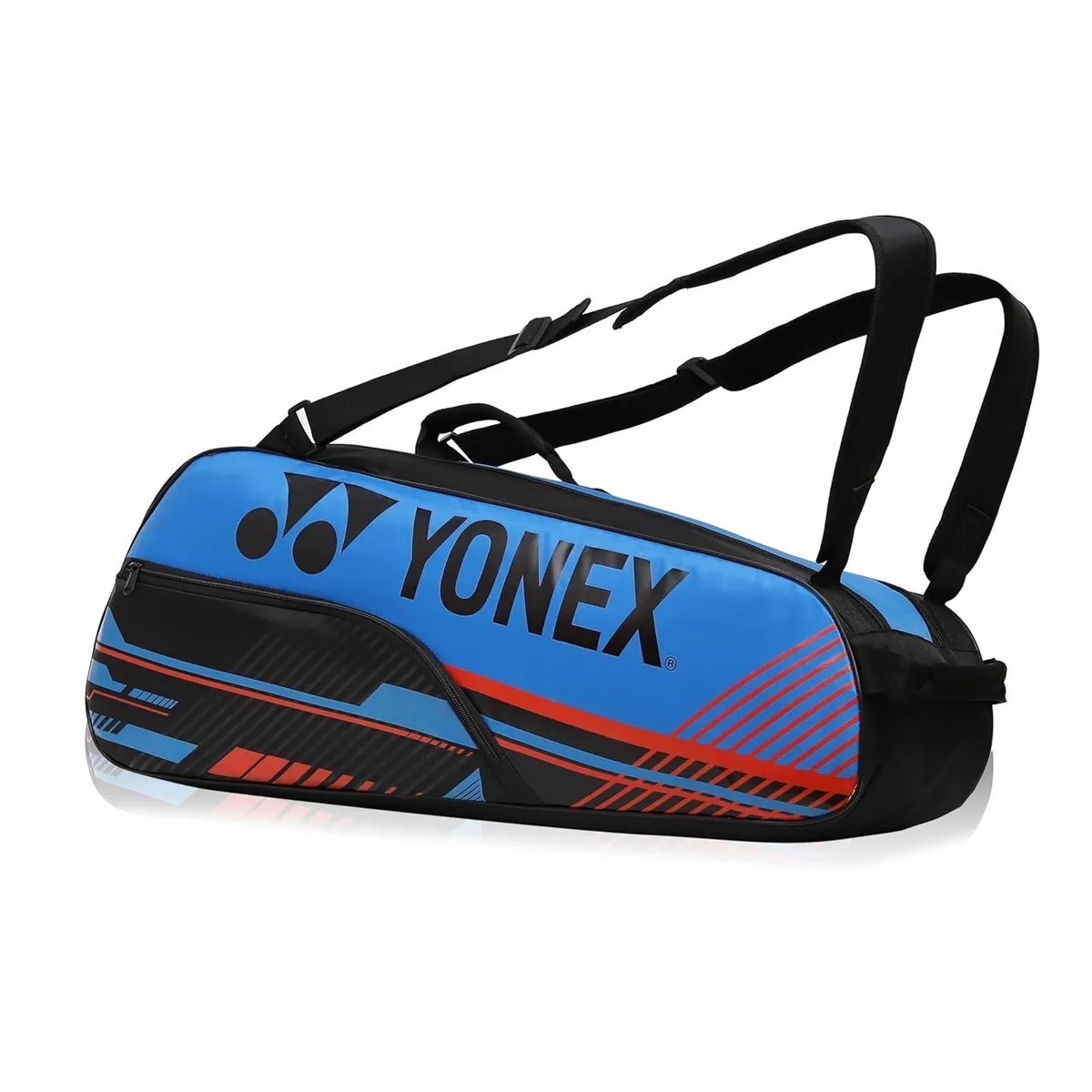 Yonex ACE2 BT6 Badminton Racquet Bag Thermal Lined 6 Racket Anti-Theft Jet Black/Pacific Coast