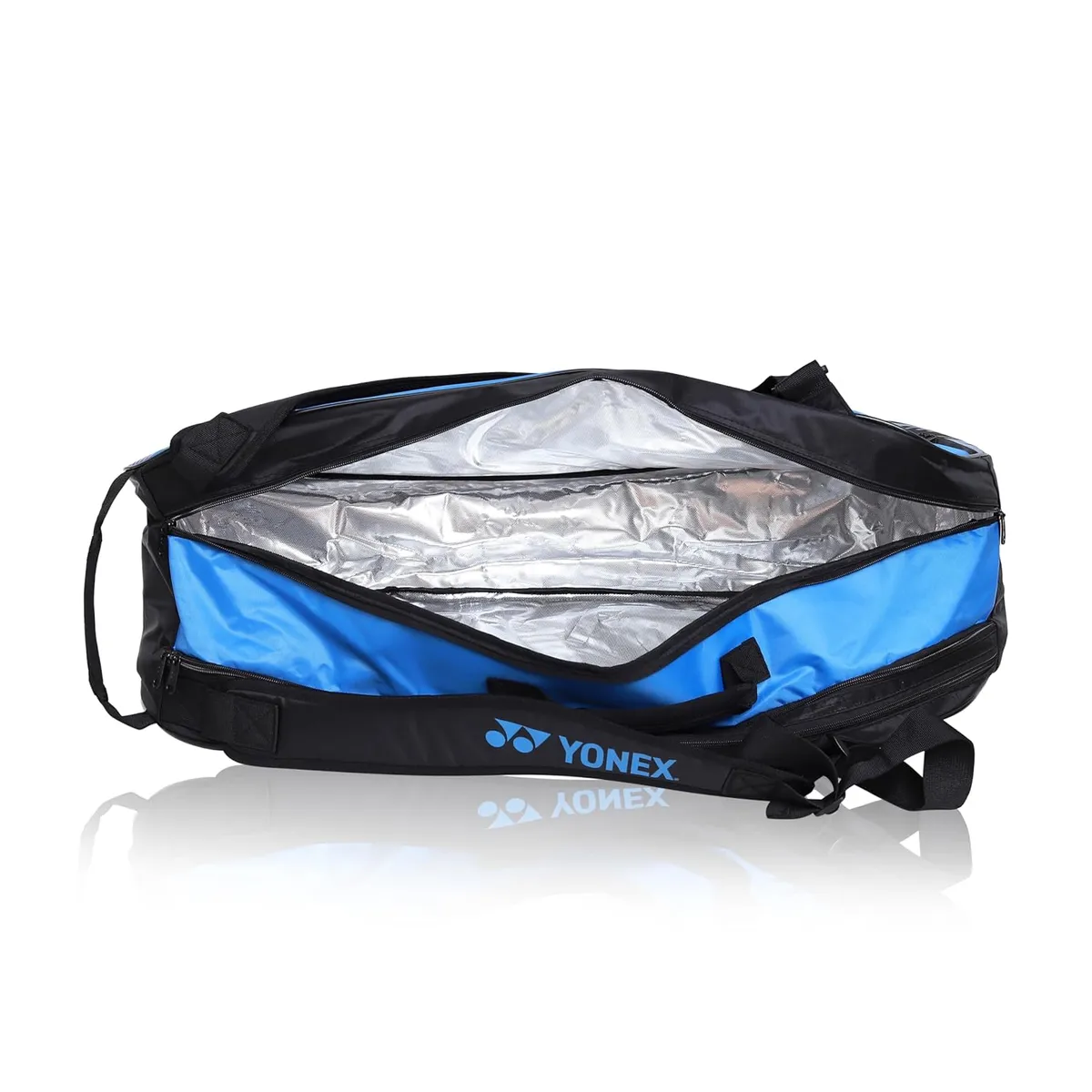 Yonex ACE2 BT6 Badminton Racquet Bag Thermal Lined 6 Racket Anti-Theft Jet Black/Pacific Coast