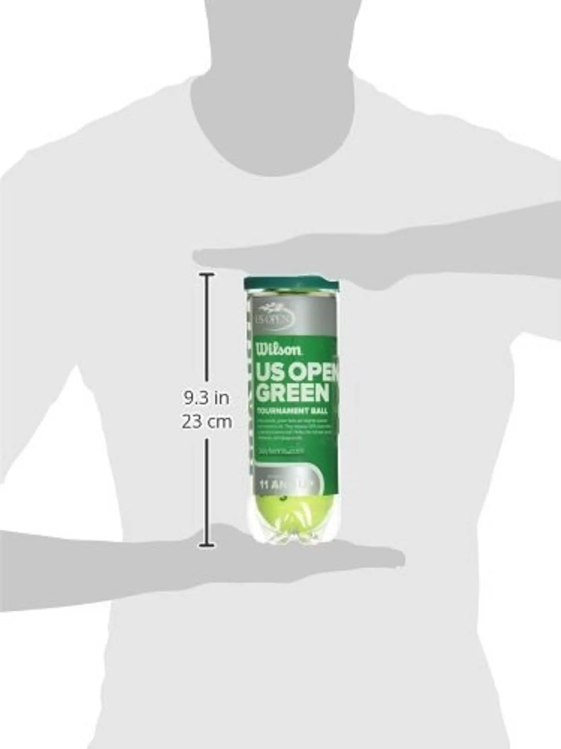 Wilson US Open Green Tournament Transition Tennis Ball Can of 3