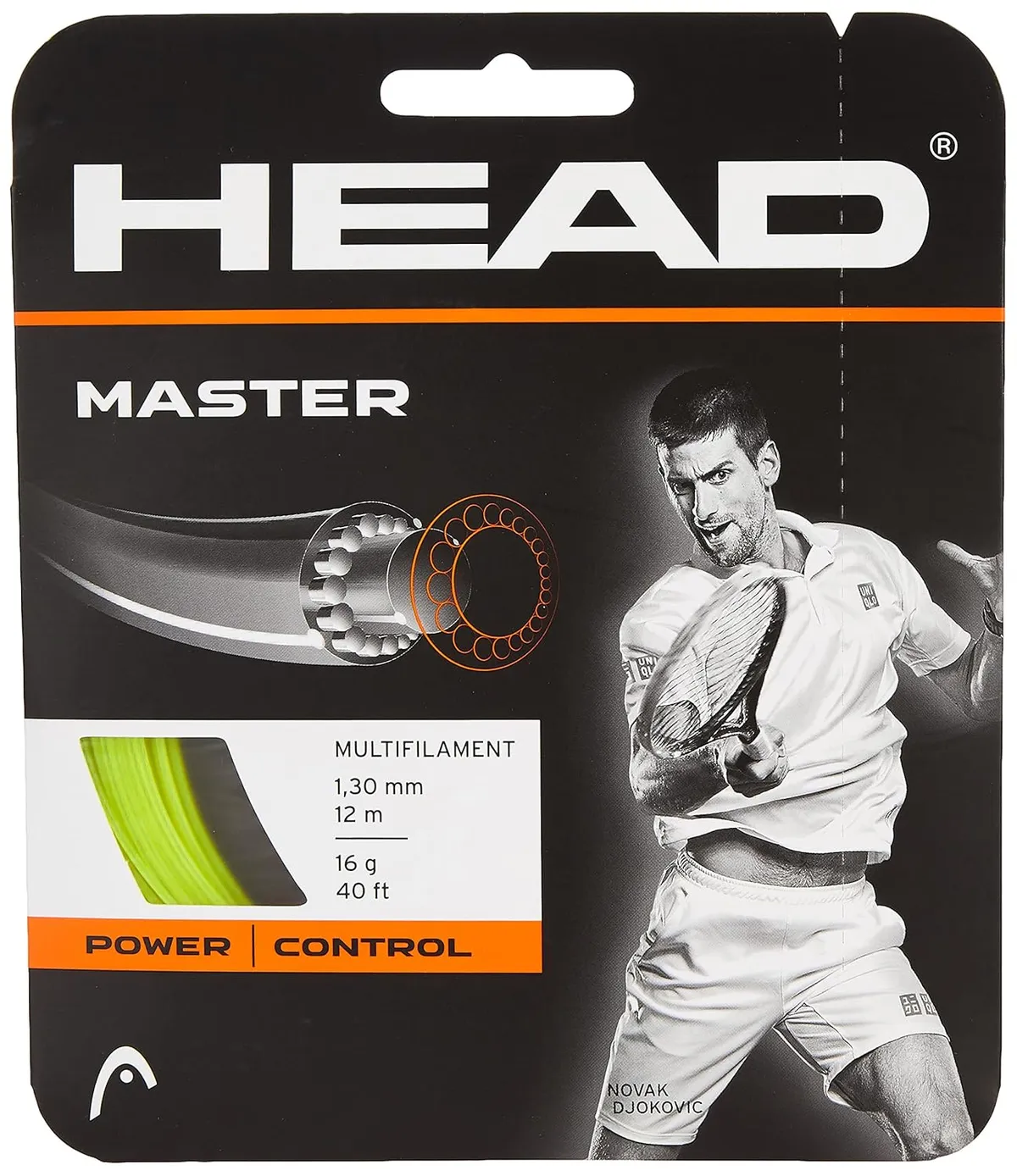 HEAD Master Tennis String Set Yellow 16 Gauge 1.30mm