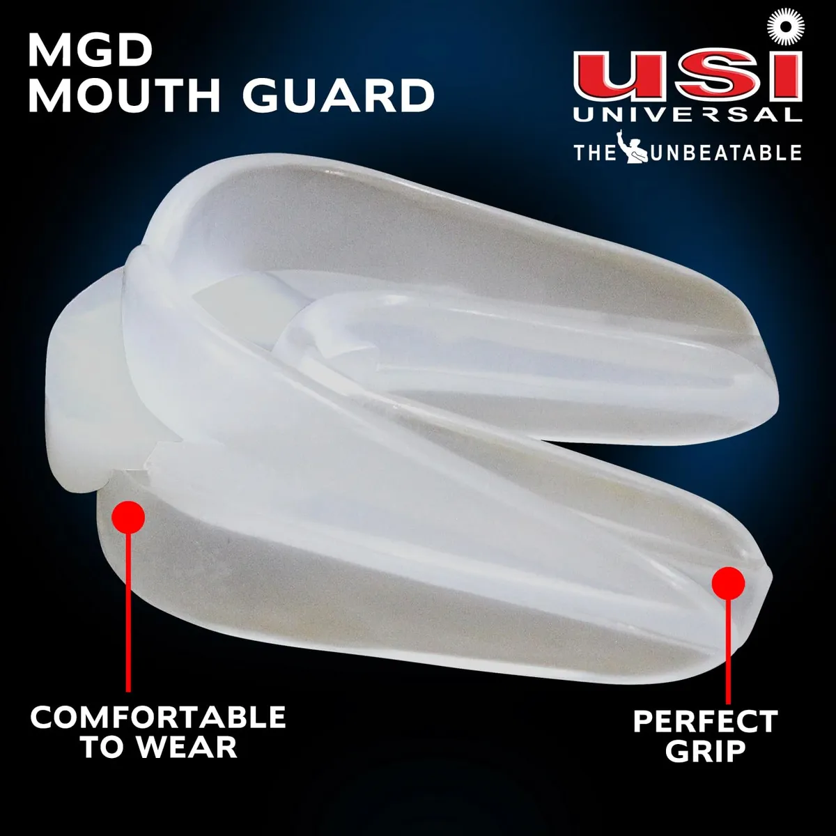 USI Universal MGD Double Boxing Mouth Guard Boil and Bite Thermoplastic 2-Piece with Case