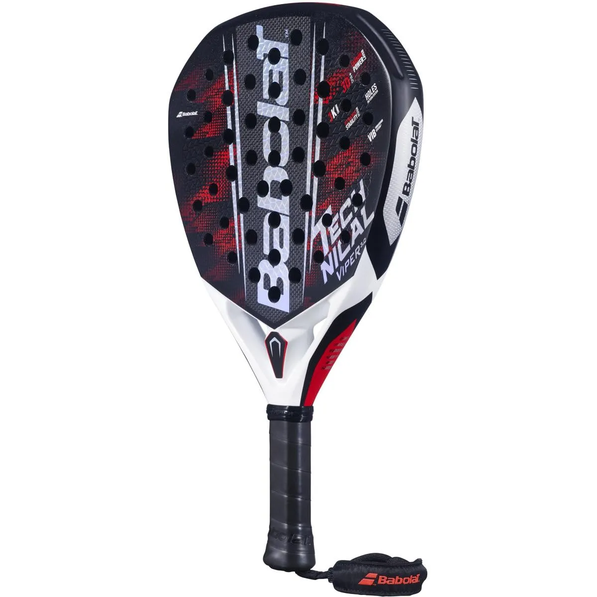 Babolat Technical Viper 3.0 Padel Racquet Black Red Silver 370g Diamond 3K Carbon