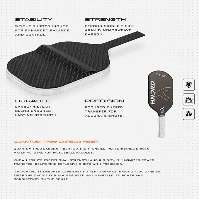 Hundred Phantom 80 Wide Pickleball Paddle 13mm Black-Orange