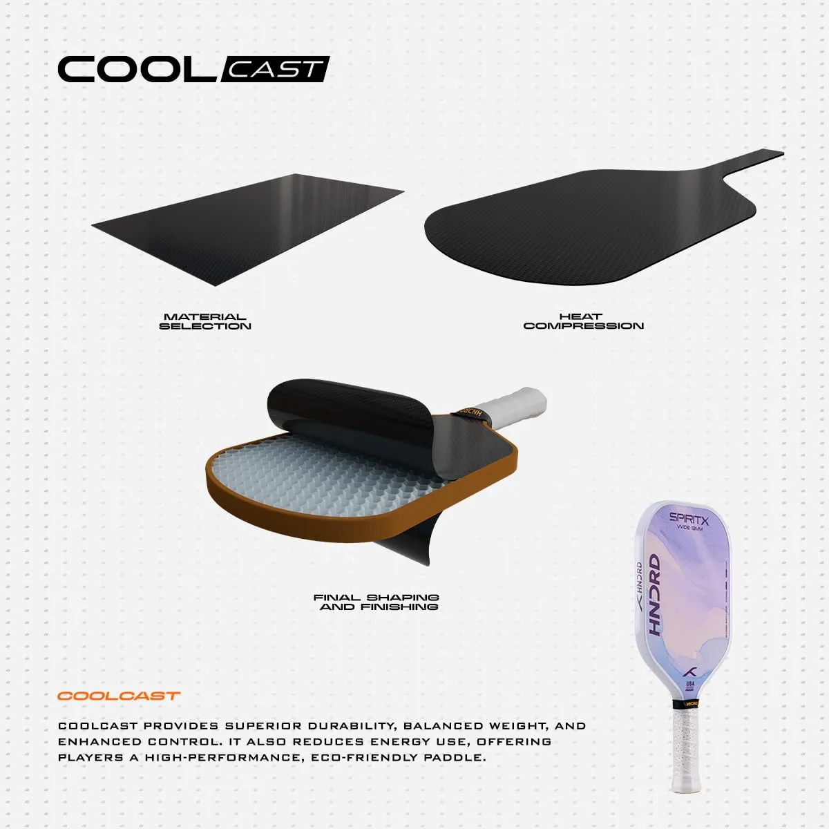 Hundred Spirit-X Wide 13mm Pickleball Paddle Flow Blast Purple T700 Carbon