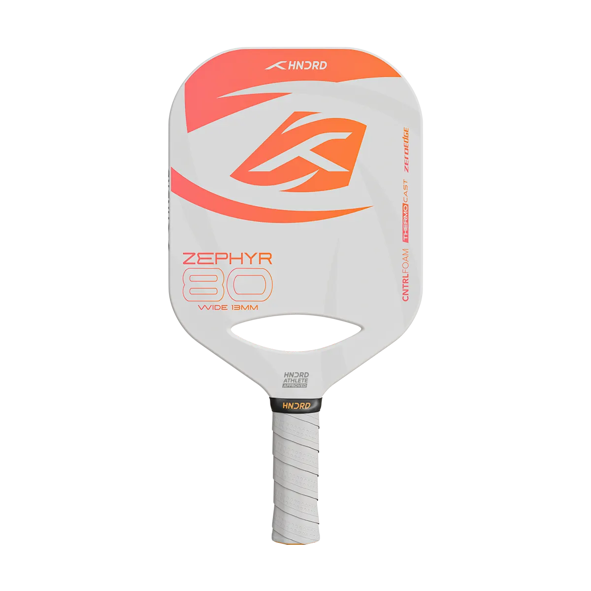 Hundred Zephyr 80 Wide Pickleball Paddle 13mm White/Orange/Red