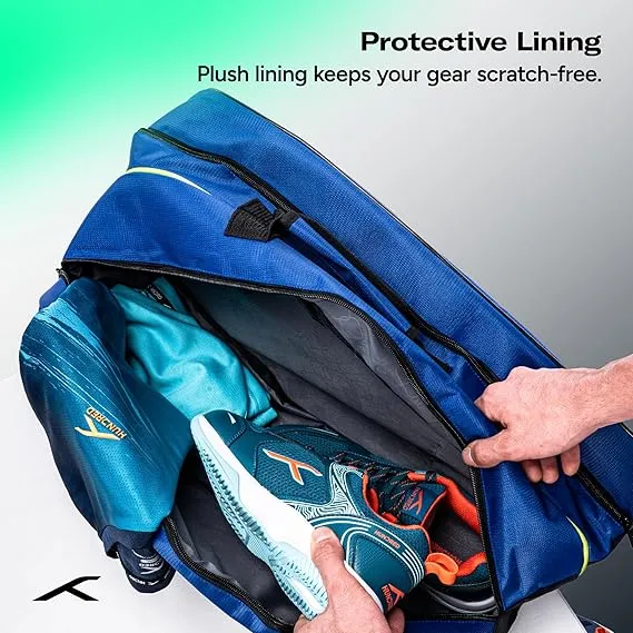 Hundred Pickleball Racket Bag Royal Blue HPCK-5M387-3 2 Paddles Ball Compartment Premium Polyester Ergonomic Straps