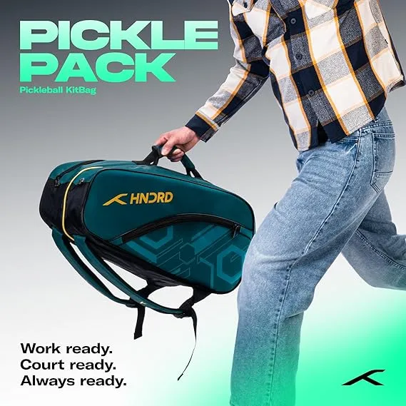 Hundred Pickleball Racket Bag Teal Blue HPCK-5M387-4 2 Paddles Ball Compartment Premium Polyester Ergonomic Straps
