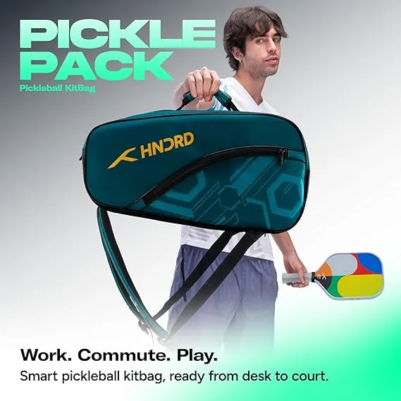 Hundred Pickleball Racket Bag Teal Blue HPCK-5M387-4 2 Paddles Ball Compartment Premium Polyester Ergonomic Straps