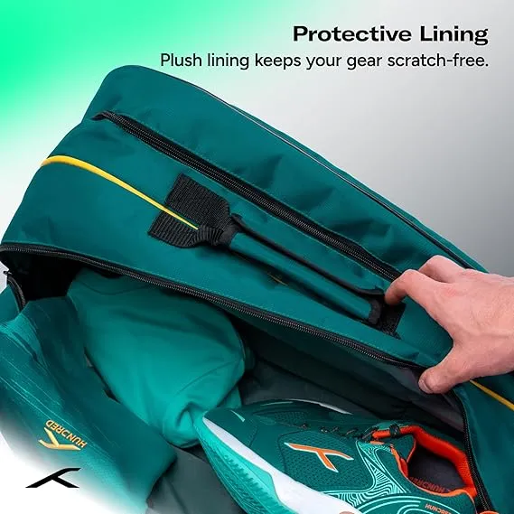 Hundred Pickleball Racket Bag Teal Blue HPCK-5M387-4 2 Paddles Ball Compartment Premium Polyester Ergonomic Straps