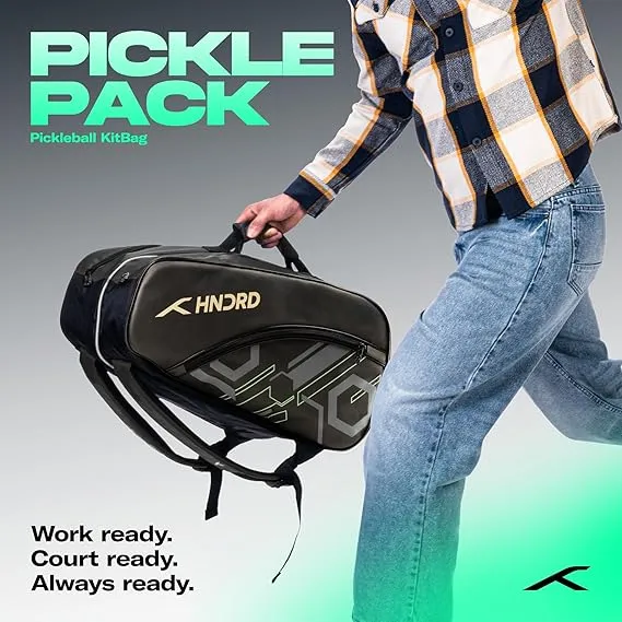 Hundred Pickleball Racket Bag Sage Green HPCK-5M387-5 2 Paddles Ball Compartment Premium Polyester Ergonomic Straps