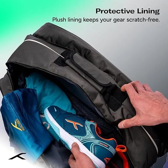Hundred Pickleball Racket Bag Sage Green HPCK-5M387-5 2 Paddles Ball Compartment Premium Polyester Ergonomic Straps