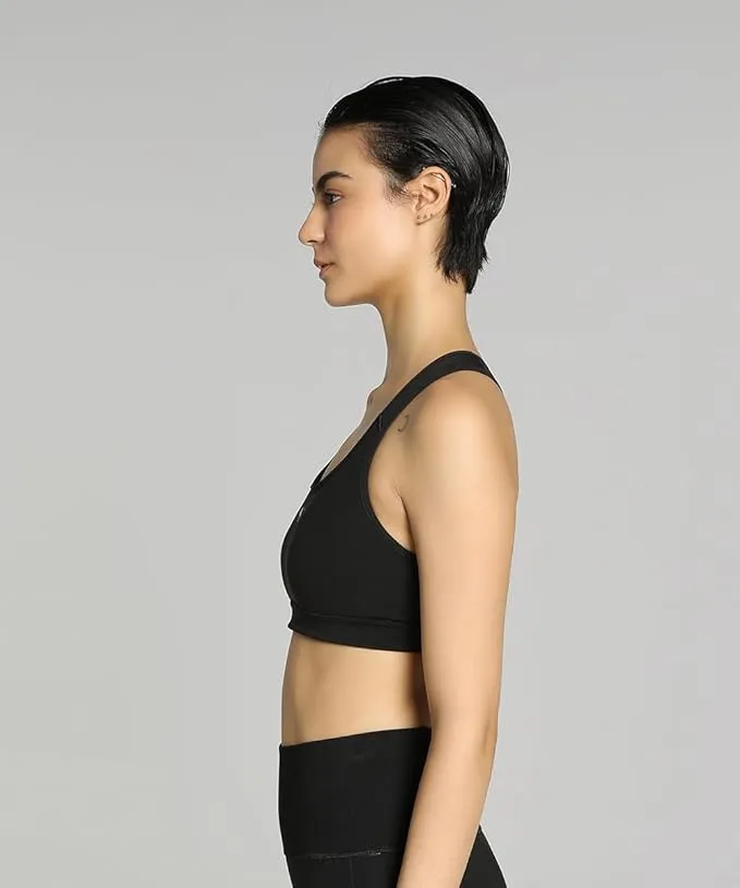 Puma 4Keeps Run Moisture Wicking Mid Impact Bra Black L