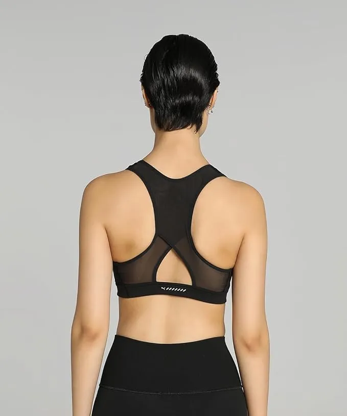 Puma 4Keeps Run Moisture Wicking Mid Impact Bra Black L