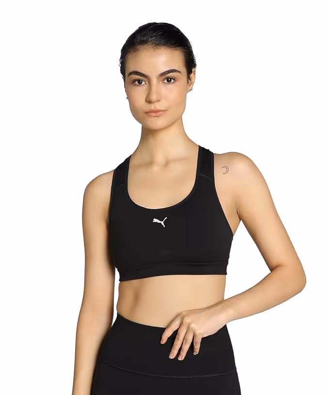 Puma Women's 524953 Sports Bra Mid Impact PUMA White / Accent XL