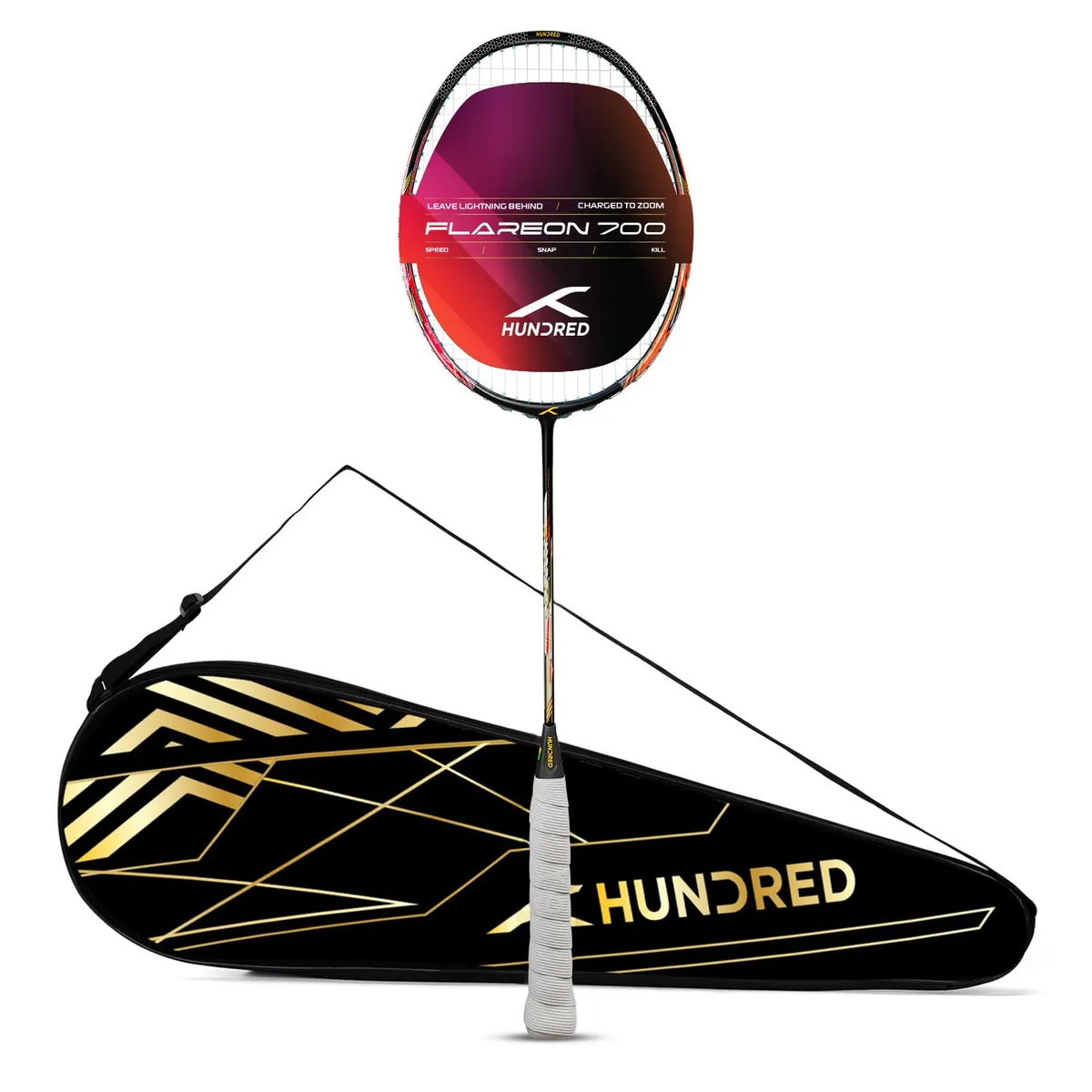 Hundred Flareon 700 Badminton Racquet Speed Black Orange Pink
