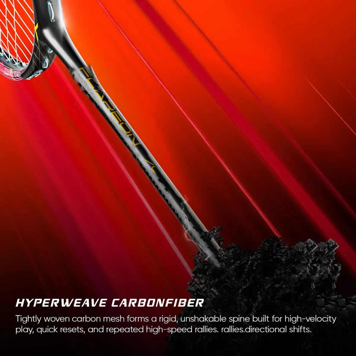 Hundred Flareon 700 Badminton Racquet Speed Black Orange Pink