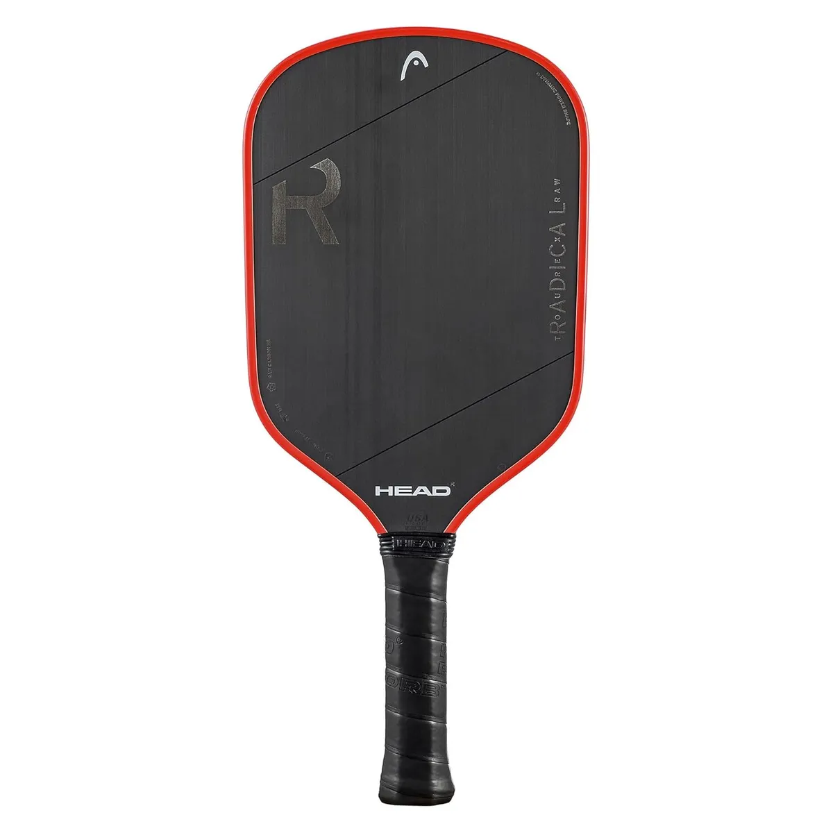 HEAD Radical Tour EX Raw Pickleball Paddle Black Orange 230g 15mm Raw Carbon