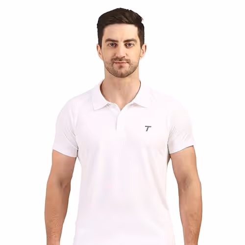 Total 5002 Half Sleeve White Cricket T-Shirt Size 46