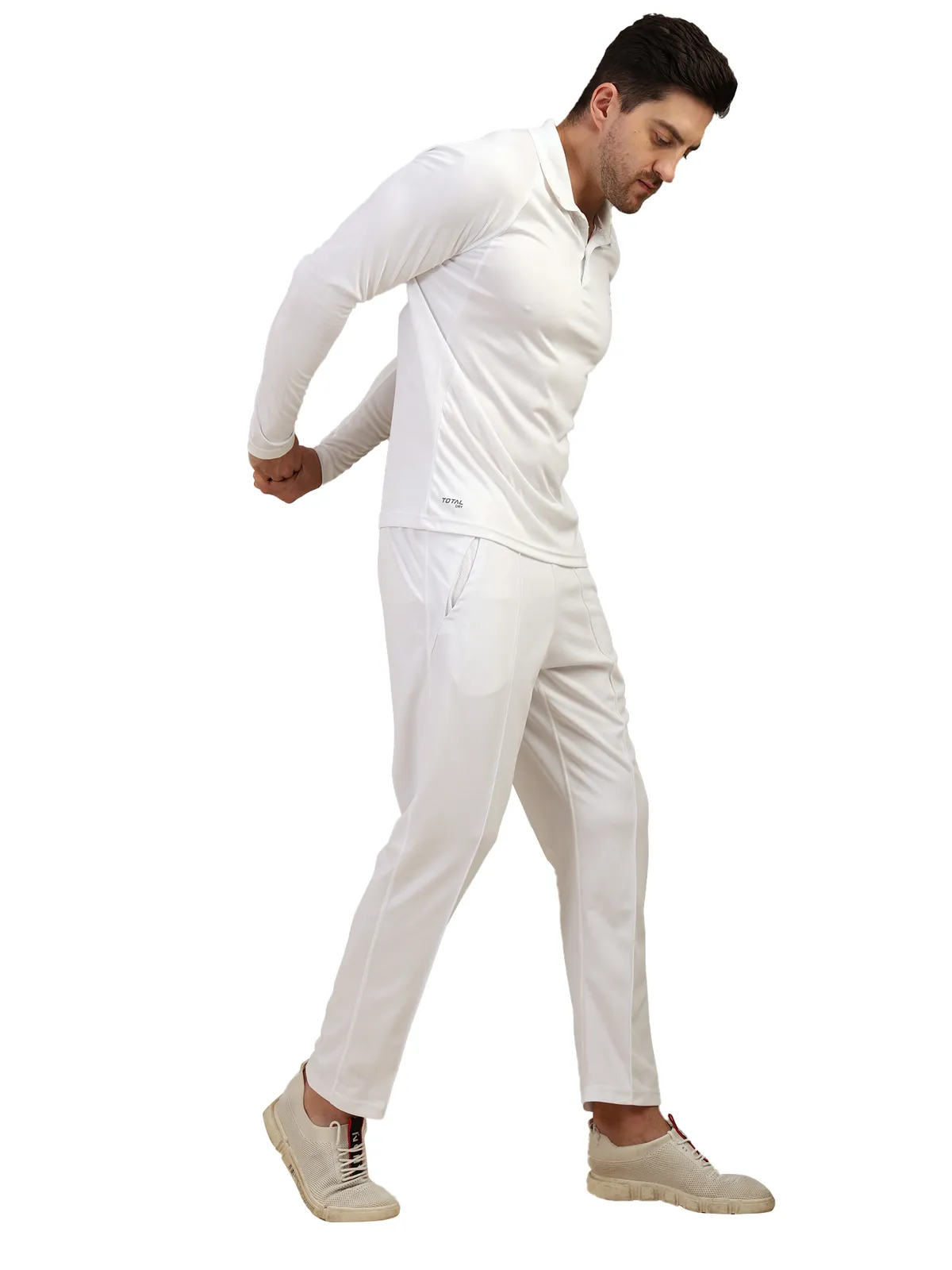 Total 5003 Full Sleeve White Cricket T-Shirt Size 42