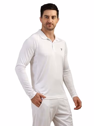 Total 5003 Full Sleeve White Cricket T-Shirt Size 42
