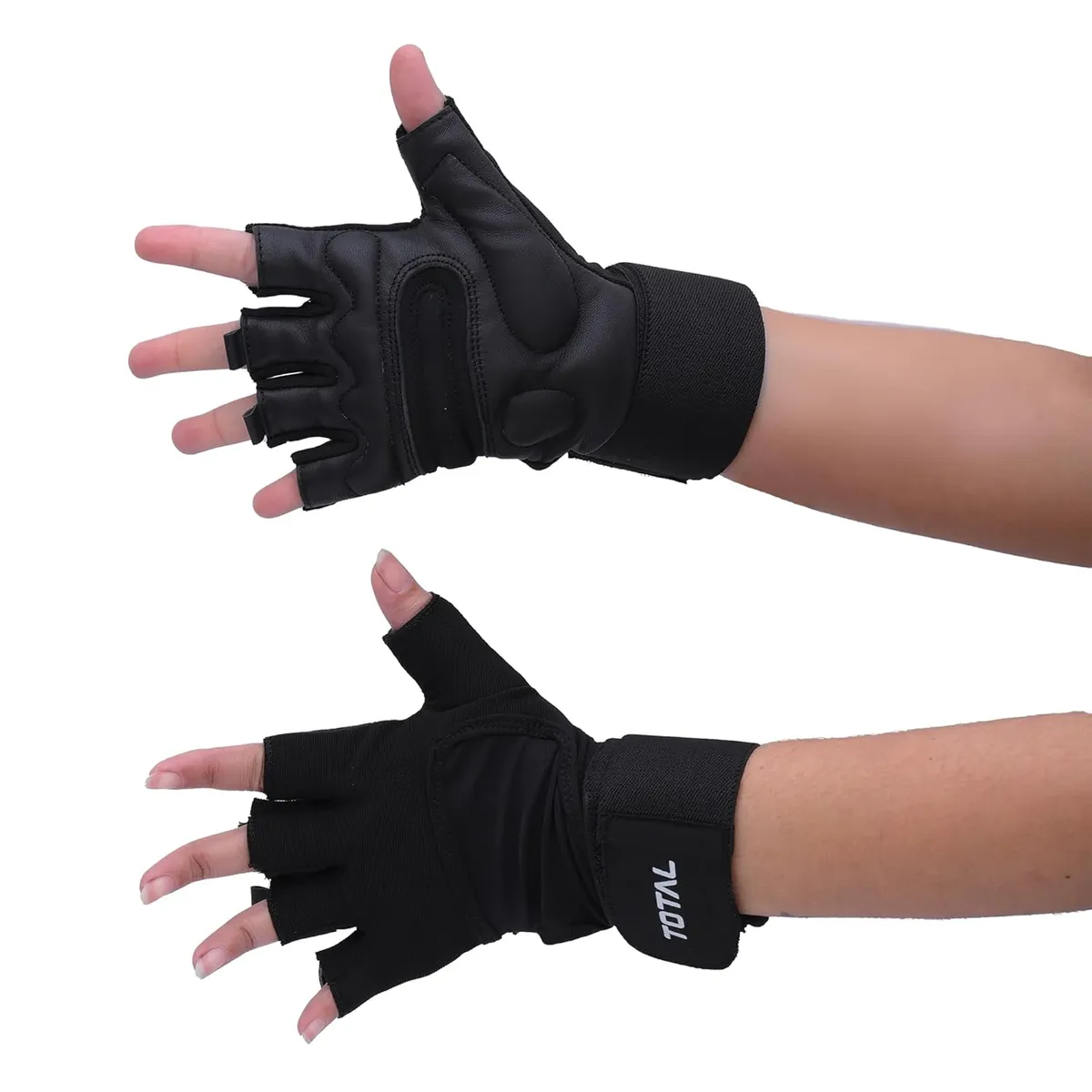 Total Sports KKN-RAIDER Gym Gloves Black Medium Sport Performance Leather Palm