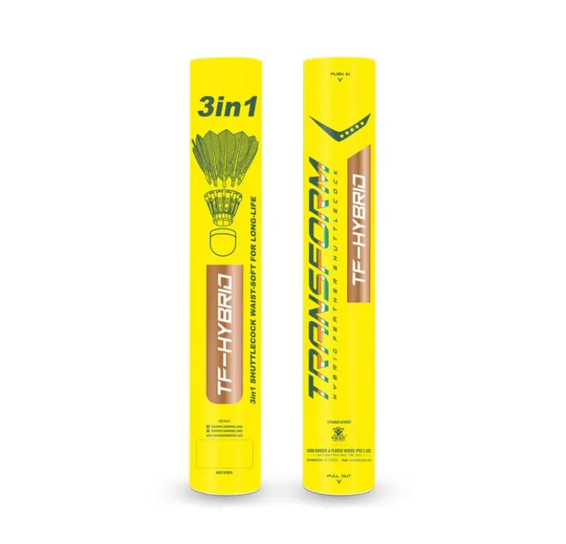 Transform Hybrid Badminton Shuttlecock Speed 76 White Pack of 12