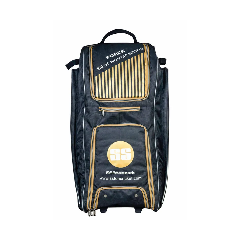 SS Force Duffle Wheelie Cricket Kit Bag Black