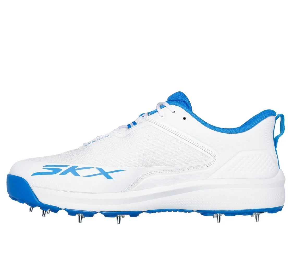 Skechers Cricket Elite Metal Spike Shoes White Light Blue Size 11