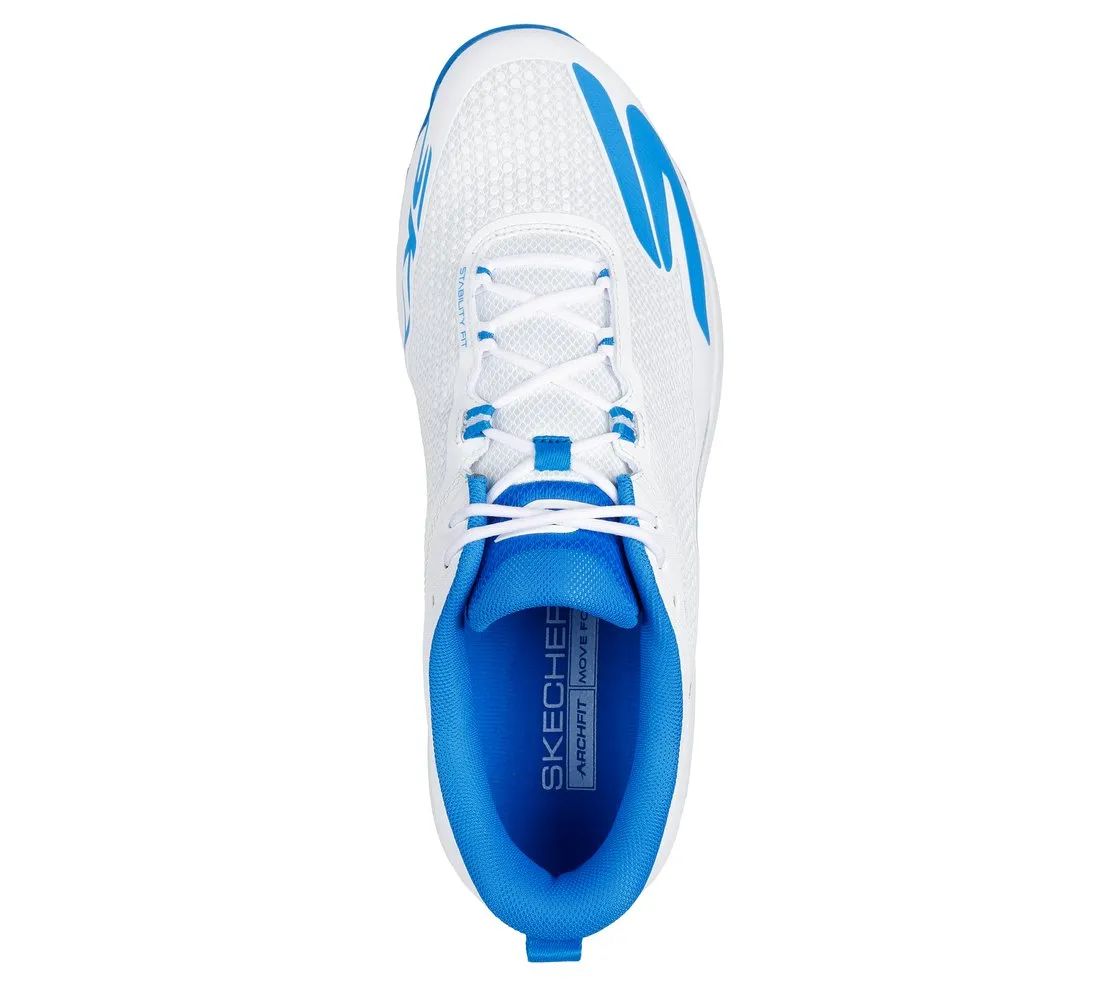 Skechers Cricket Elite Metal Spike Shoes White Light Blue Size 11