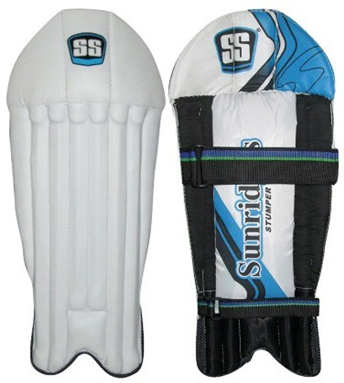 SS WK Stumper Cricket Wicket Keeper Pads White Boys