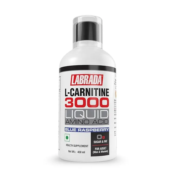 Labrada L-Carnitine 3000mg Liquid Amino Acid 450ml Blue Raspberry 30 Servings