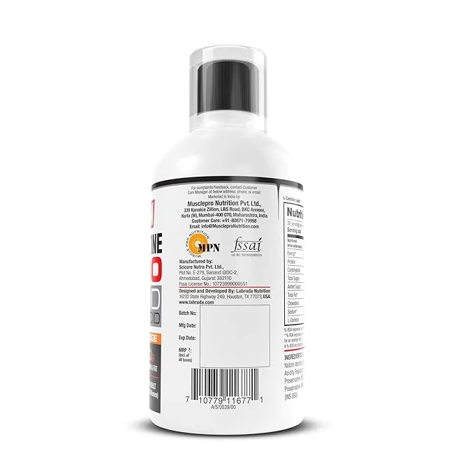 Labrada L-Carnitine 3000mg Liquid Amino Acid 450ml Sweet Orange 30 Servings