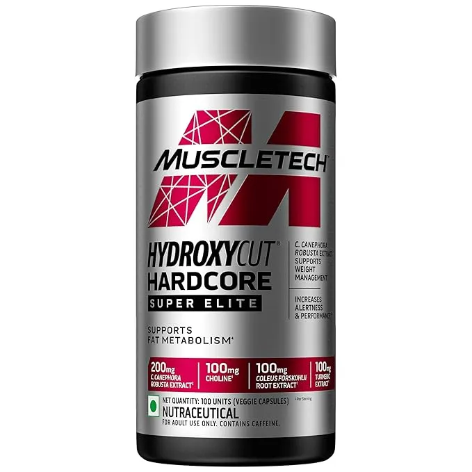 MuscleTech Hydroxycut Hardcore Super Elite Thermogenic Fat Burner 100 Veggie Capsules