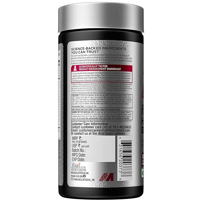 MuscleTech Hydroxycut Hardcore Super Elite Thermogenic Fat Burner 100 Veggie Capsules