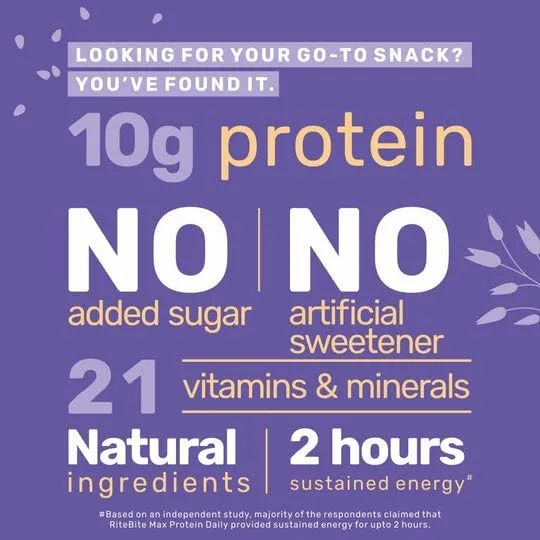 RiteBite Max Protein Daily Choc Almond Protein Bar 50g Pack of 6