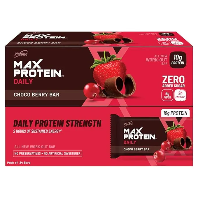 RiteBite Max Protein Daily Choco Berry Protein Bar 50g Pack of 6