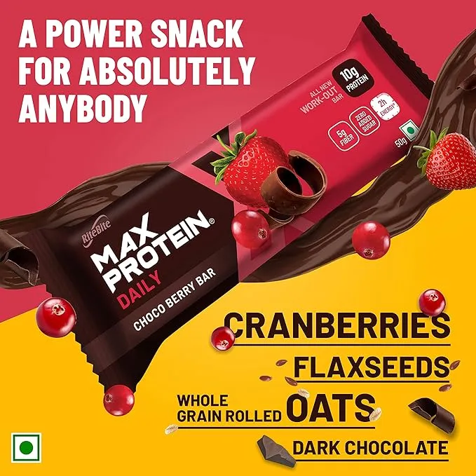 RiteBite Max Protein Daily Choco Berry Protein Bar 50g Pack of 6