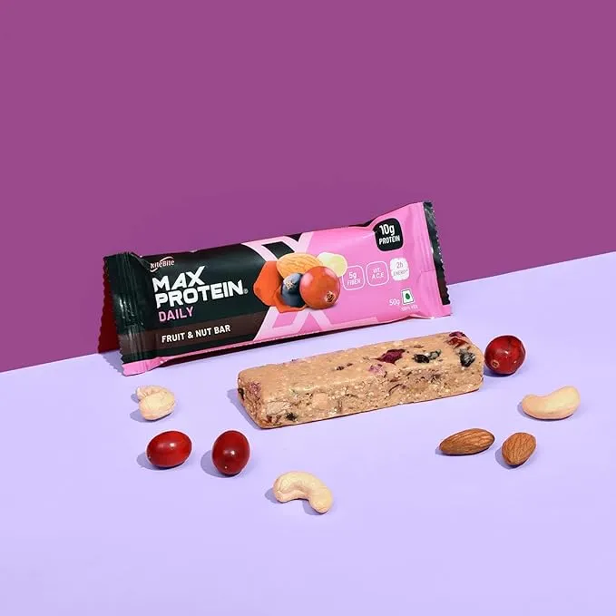RiteBite Max Protein Daily Fruits & Nuts Protein Bar 50g Pack of 6