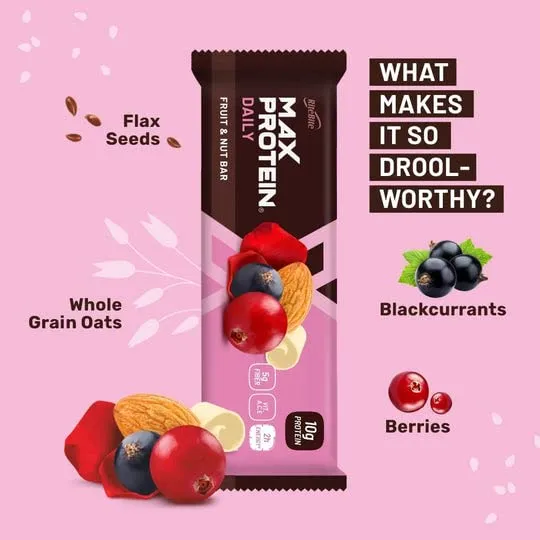 RiteBite Max Protein Daily Fruits & Nuts Protein Bar 50g Pack of 6
