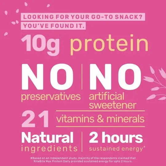 RiteBite Max Protein Daily Fruits & Nuts Protein Bar 50g Pack of 6