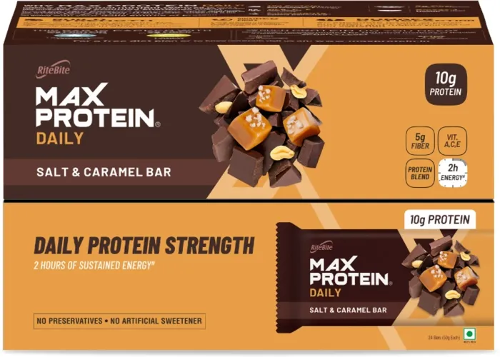 RiteBite Max Protein Daily Salt & Caramel Protein Bar 50g Pack of 6