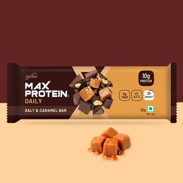 RiteBite Max Protein Daily Salt & Caramel Protein Bar 50g Pack of 6