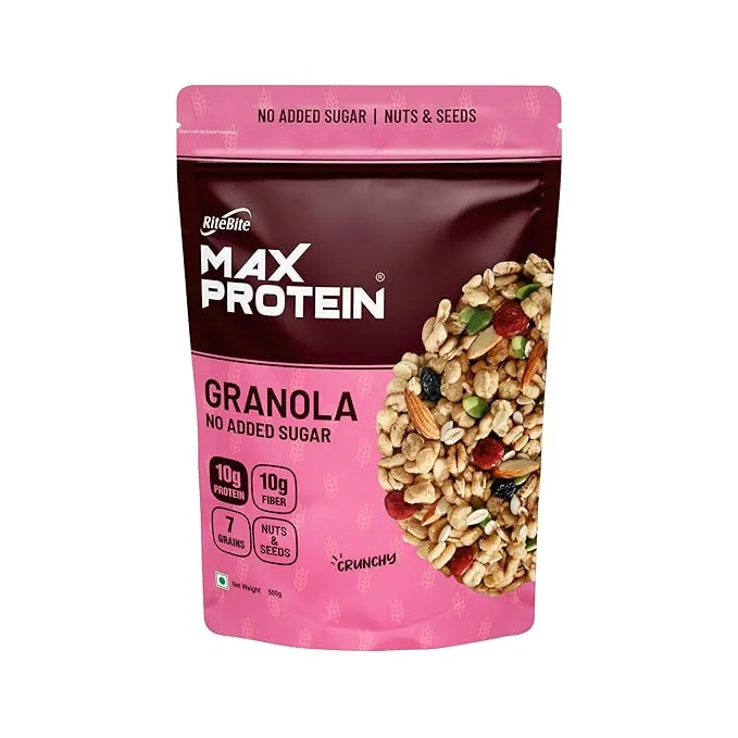 RiteBite Max Protein Granola Nuts Seeds 500g No Added Sugar 7 Grain Vegan