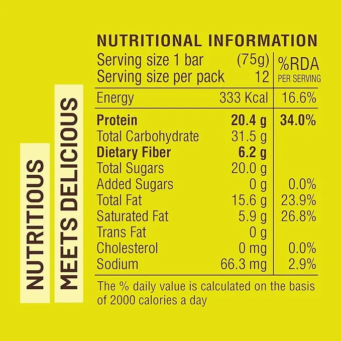 RiteBite Max Protein Active Date Almond 20g Protein Bar 75g Pack of 6