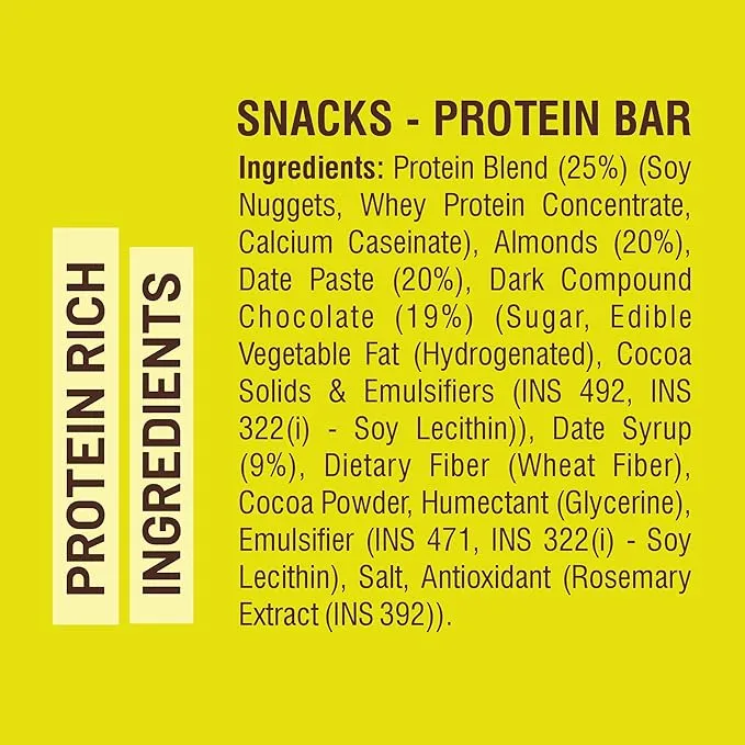 RiteBite Max Protein Active Date Almond 20g Protein Bar 75g Pack of 6