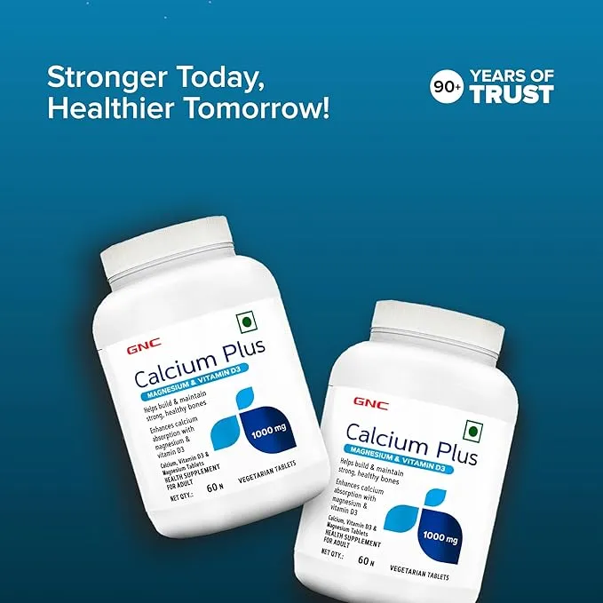 GNC Calcium Plus 1000mg with Magnesium and Vitamin D3 Tablets