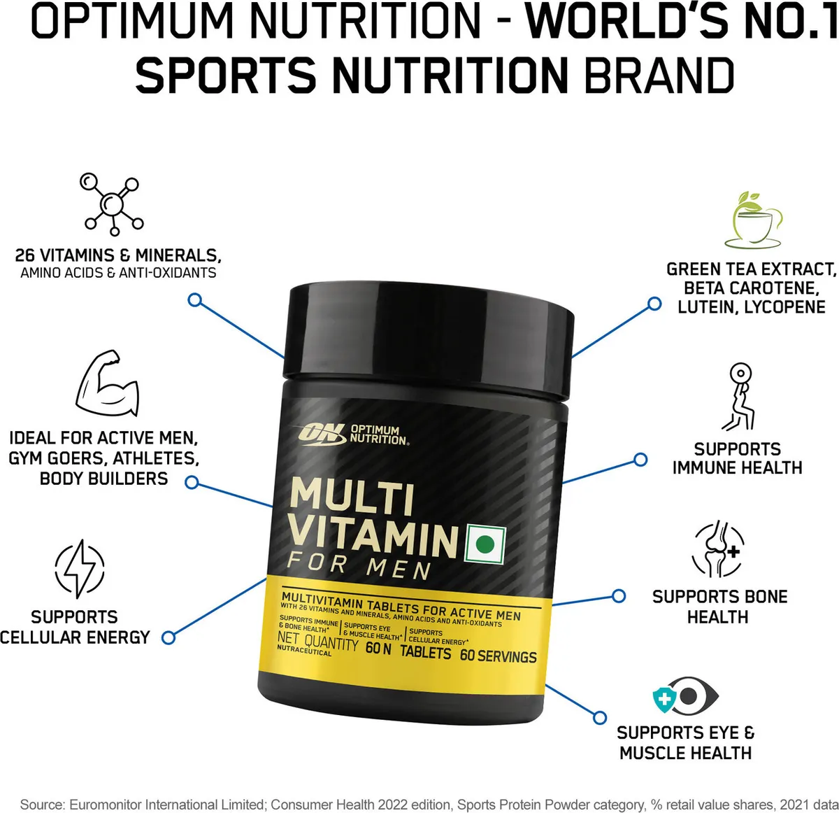 Optimum Nutrition Multivitamin 75+ Ingredients 4 Blends 90 Tablets