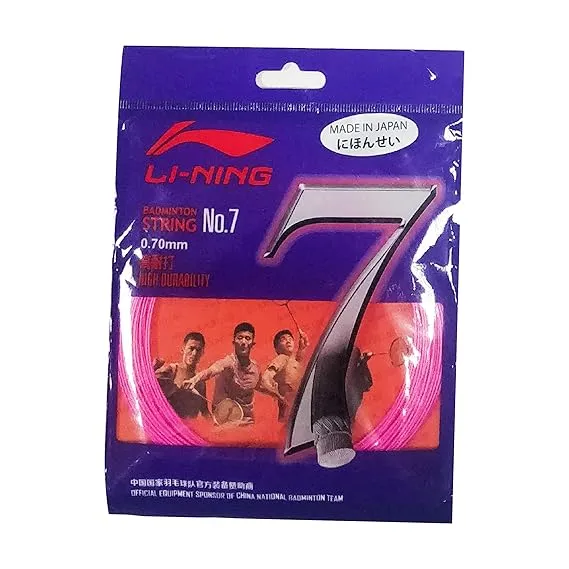 Li-Ning String No.7 Badminton String Ultra Durable Deep Re-Dipping  Pink 0.70mm 10m