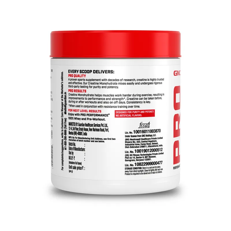 GNC Pro Performance Creatine Monohydrate 3000mg Cranberry Powder 100g